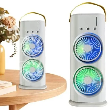 Double Head Rechargeable Cooling Fan