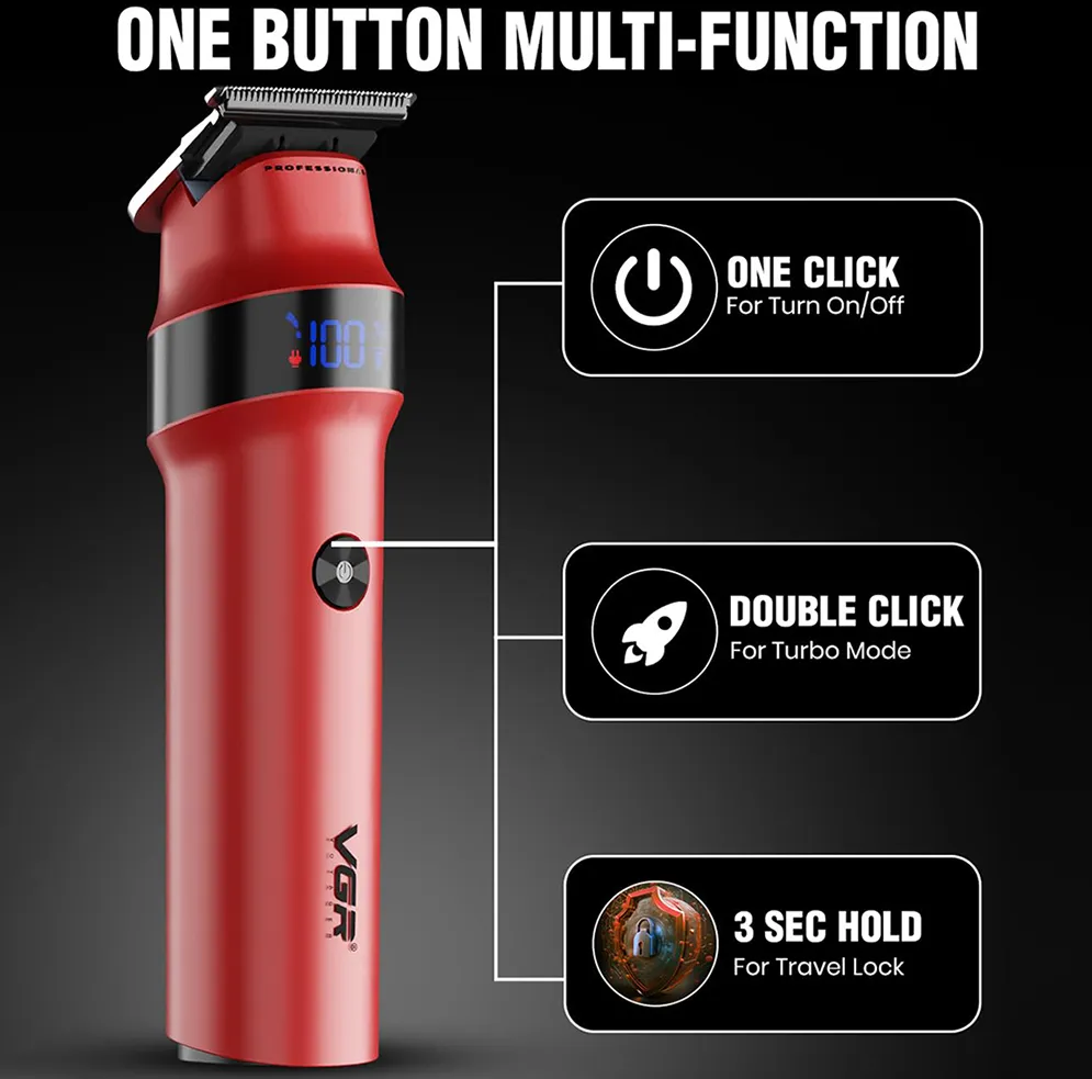 VGR V-987 Rosso Professional Beard and Moustache Trimmer for Men